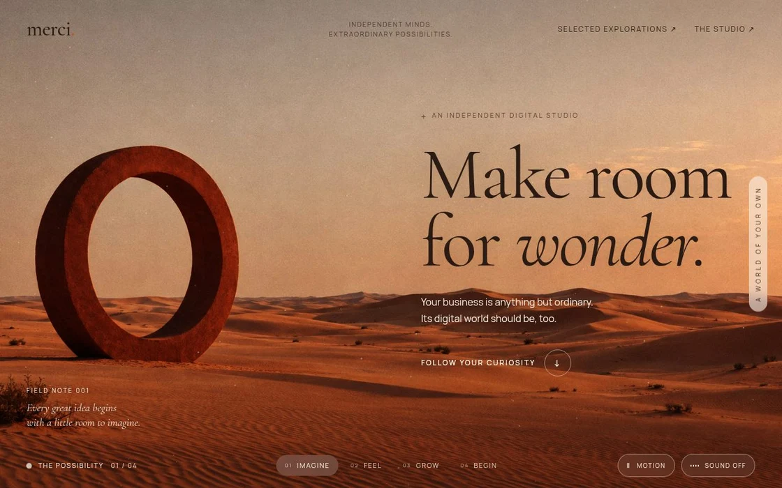 Make room for wonder, independent design concept